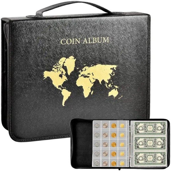 Paper Money Album Currency Coin Collection Holders Binder i2799BK0 Carousel 1