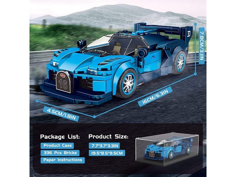 Racing Sports Model Car Construction Toy with Display Case Racing Car Building Carousel 2