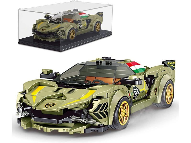 Speed Champion Race Car Building Blocking Toy for Boy, Racing Sports Model Car Carousel 1