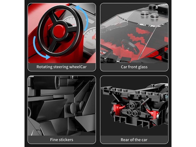 Speed Champion Race Car Building Blocking Toy for Boy, Racing Sports Model Car Carousel 6