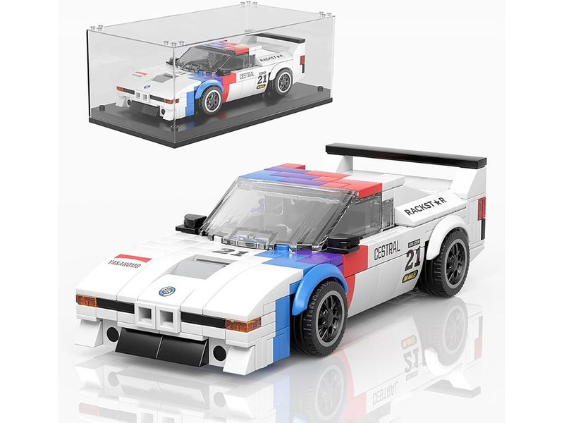Racing Sports Model Car Construction Toy with Display Case Racing Car Building Carousel 1
