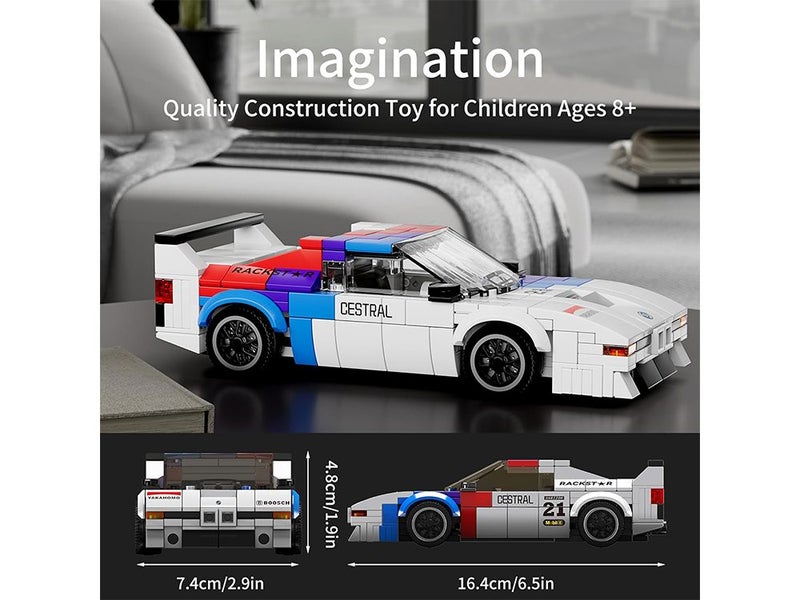 Racing Sports Model Car Construction Toy with Display Case Racing Car Building Carousel 6