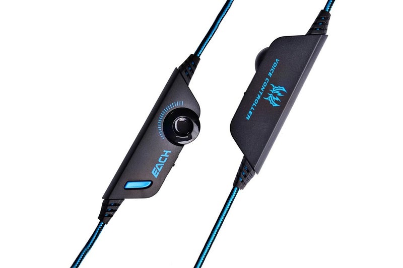 Gaming Bass Surround Over Ear Headphones with LED Lights for PC Mac Laptop-Blue Carousel 2