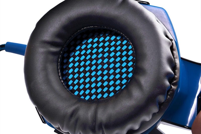 Gaming Bass Surround Over Ear Headphones with LED Lights for PC Mac Laptop-Blue Carousel 8