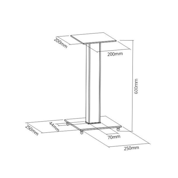 Brateck Floor Standing Bookshelf Speaker Stand - Aluminium/Glass Stand, Tempe... Carousel 2