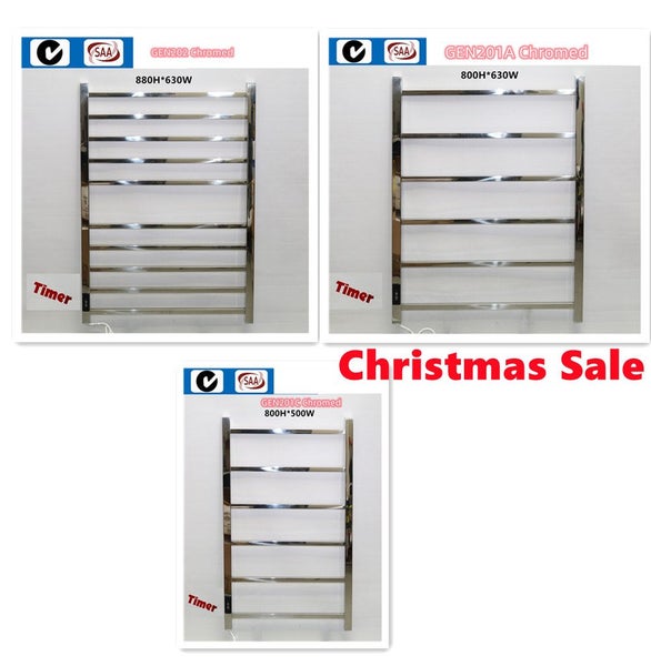 Square Heated Towel Rail With Timer Various Sizes Carousel 1