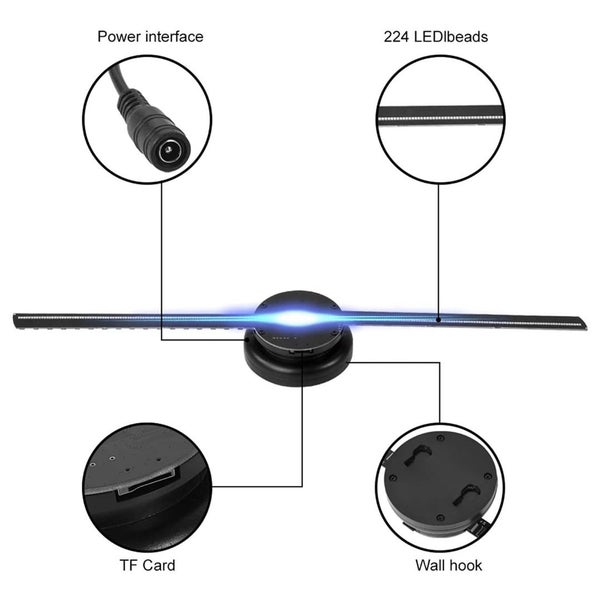 3D Hologram Projector Advertising Display Fan Wall-mounted HD LED Carousel 15
