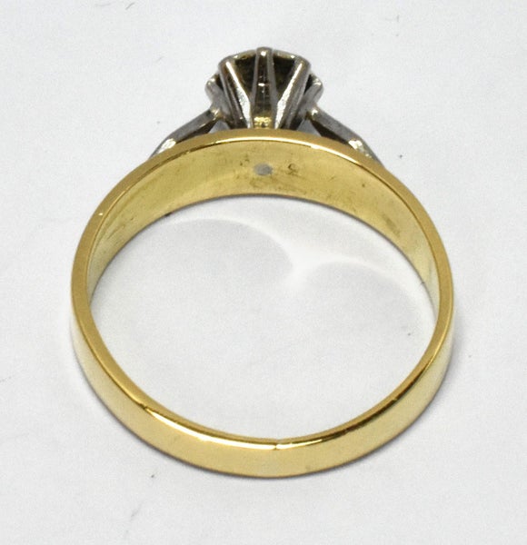 Handmade 18ct 2-Tone & 9ct WG Diamond Solitaire Ring TCW 0.26cts! Size L- 170016 Carousel 2