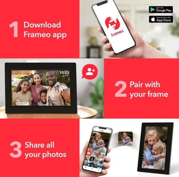Firefly Frameo 10.1" Wifi Digital Photo Frame - Glass Carousel 3