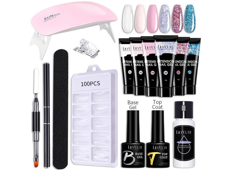 Extension Gel Nail Kit + Mini Nail Lamp UV Extension Gels Carousel 1
