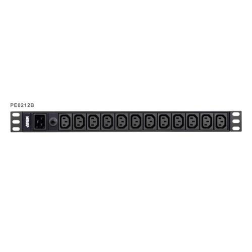 Aten PE0212G 12 Port 1U Basic PDU supports up to 15A with 12 IEC C13 outputs, Carousel 1