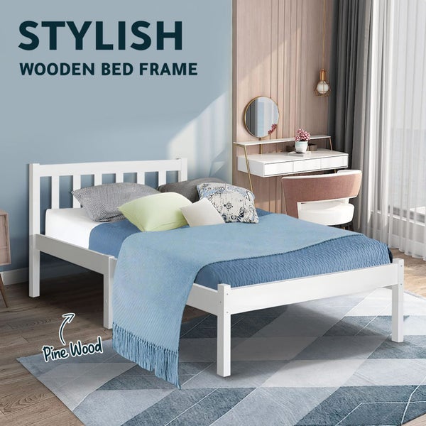 Bed Frame Wooden Mattress Base Single Size Carousel 1