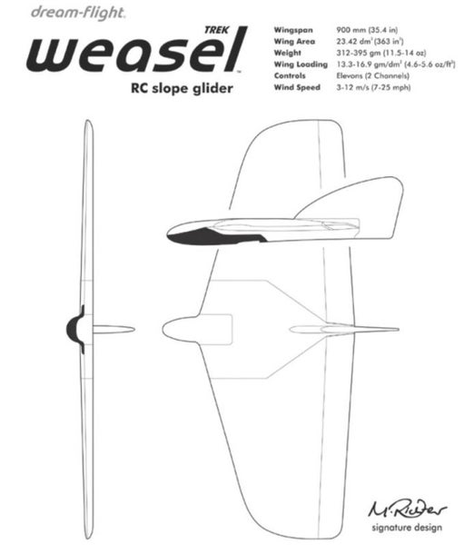 Dream-Flight Weasel-TREK 0.9m MG Aerobatic Glider Kit Carousel 5