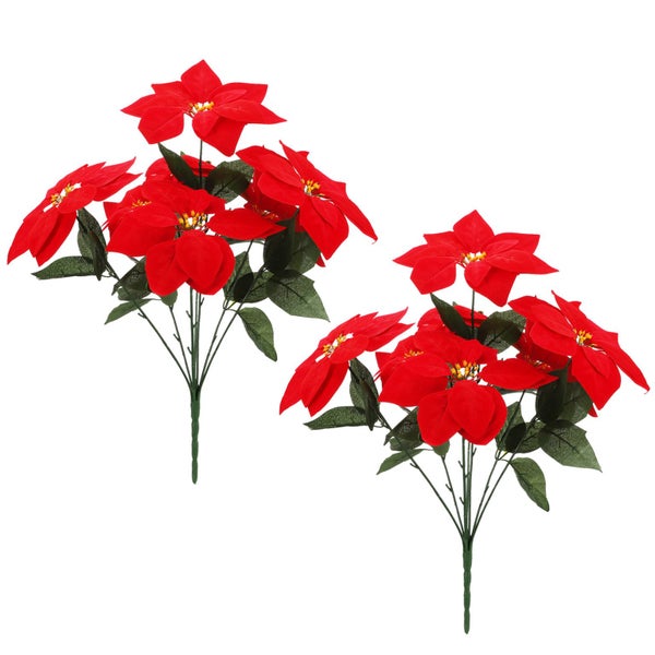 artificial poinsettia fake flower Artificial Poinsettia Simulation Christmas Carousel 6