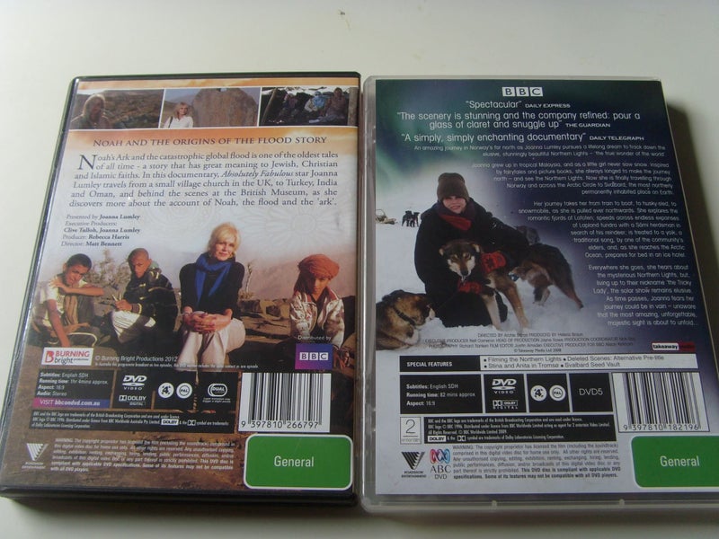 Joana Lumley x 2 DVD The Search For Noah's Ark The land Northern Lights62958561389699111