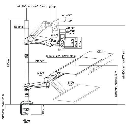 Brateck: Single Monitor Sit-Stand Workstation Carousel 2