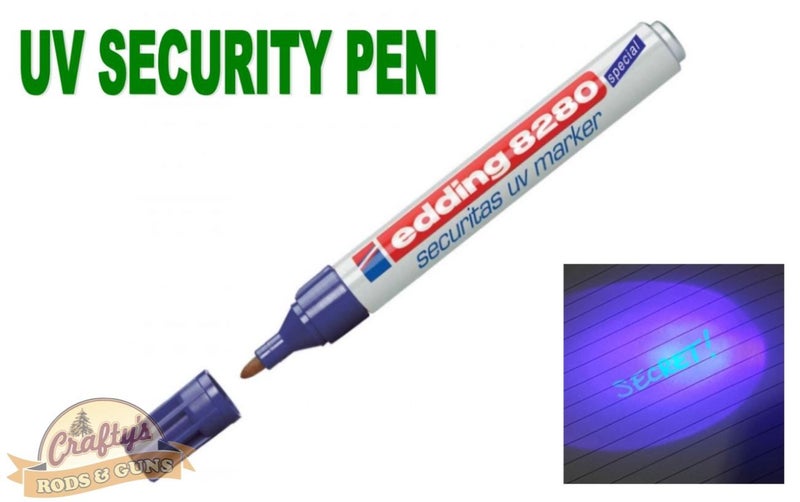 QUALITY Security, UV, Permanent, Bullet Tip Marker Pen 1.5mm-3mm Carousel 1