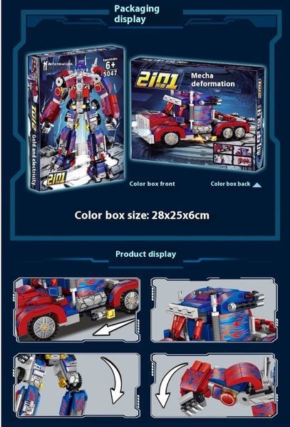 New - Robot Car 2-in-1 Building Blocks Set Transformers OPTIMUS PRIME -CN31 Carousel 5