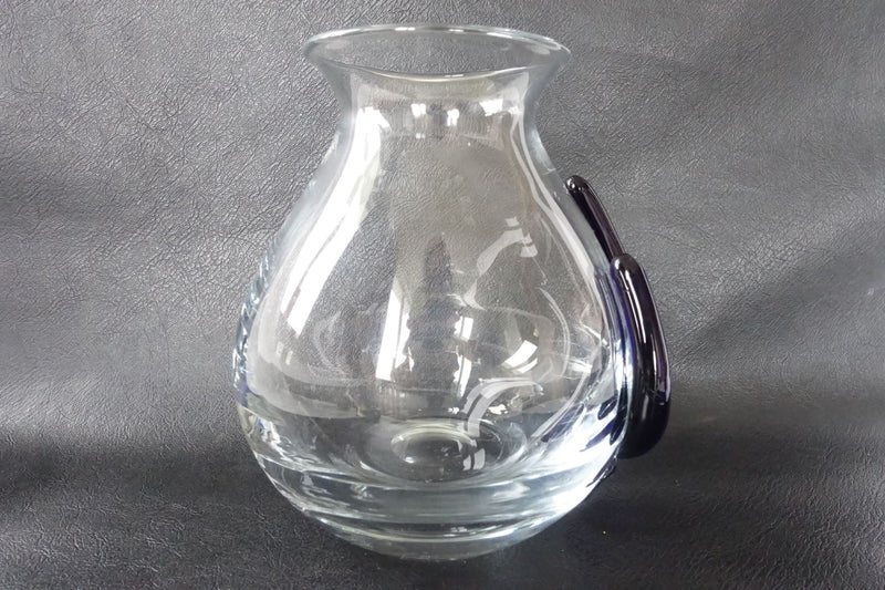 Poschinger Style Art Glass Vase with Blue Tear Drops by Krosno Poland (SKU F2) Carousel 2