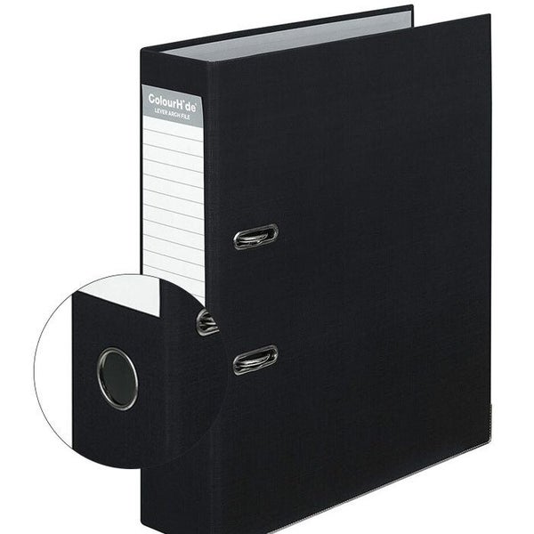 Colour Hide A4 75mm 375 Sheets Lever Arch Folder Binder File Organiser Office BK Carousel 2