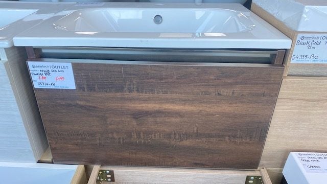 600 MONTE WALL HUNG VANITY - ROASTED WALNUT - CLEARANCE SALE Carousel 1