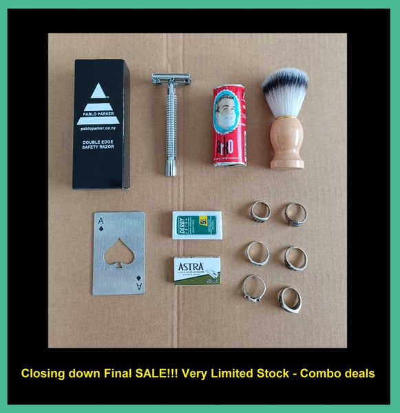 Double Edge Safety Razor – LAST Chance Bundle (Razor, Blades, Soap, Brush + More Carousel 1