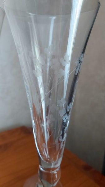Etched Champagne Flutes x 3 # 2 Carousel 2