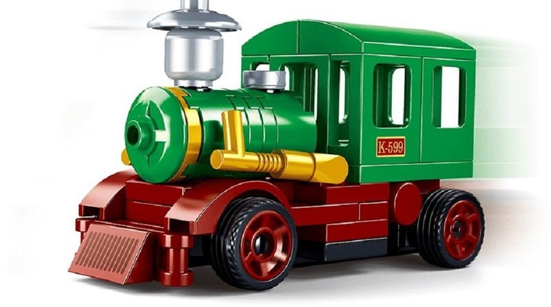 SLUBAN Steam Locomotive Pull Back Train M38-B0933F 57PCS Carousel 2