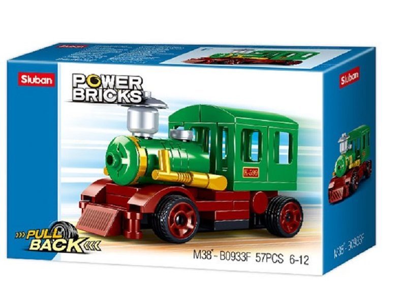 SLUBAN Steam Locomotive Pull Back Train M38-B0933F 57PCS Carousel 1
