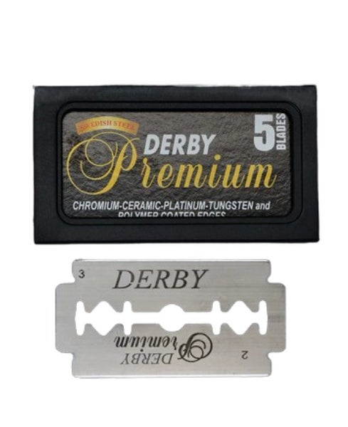 Derby Premium Double Edge Safety Razor Blades 5 Pack Carousel 1