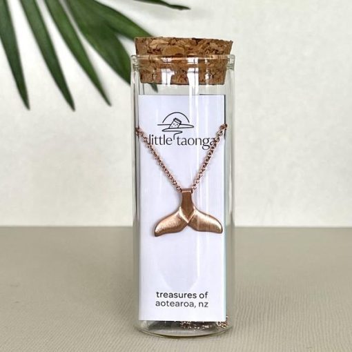 Whale Fluke Necklace in Rose Gold Carousel 1