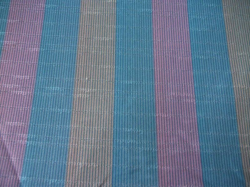 Polyester - Pink, Cream and Mid Blue Stripes - 3.10M x 156cm Carousel 2
