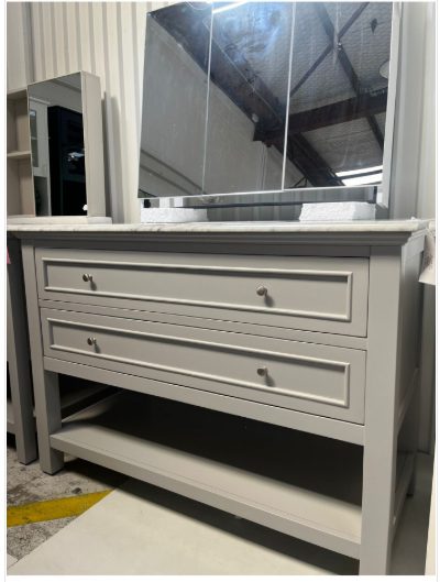 Ronin Single Vanity W122 - Carrara Marble Top *Light Grey *35% OFF* Carousel 2