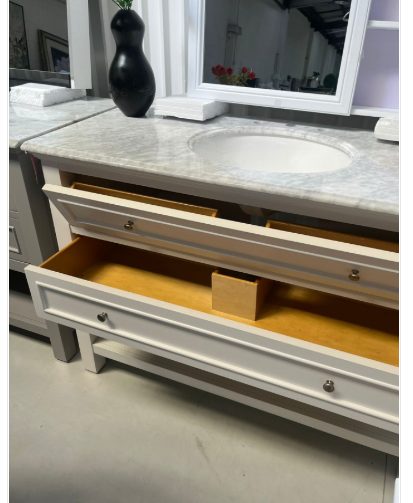 Ronin Single Vanity W122 - Carrara Marble Top *Light Grey *35% OFF* Carousel 5