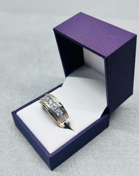 Men's Ring 14kt Yellow Gold & Rhodium Carousel 1