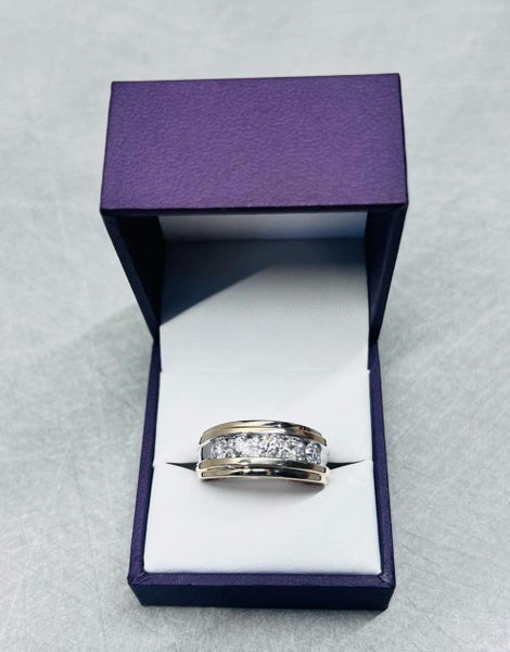 Men's Ring 14kt Yellow Gold & Rhodium Carousel 2