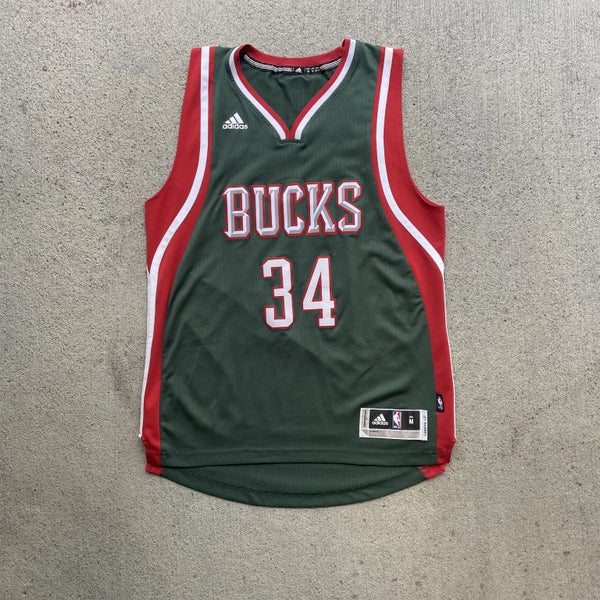 Rare 2014 Giannis Antetokounmpo Rookie Season Milwaukee Bucks Jersey Medium Carousel 1