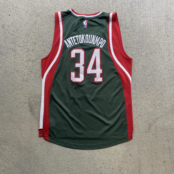 Rare 2014 Giannis Antetokounmpo Rookie Season Milwaukee Bucks Jersey Medium Carousel 2