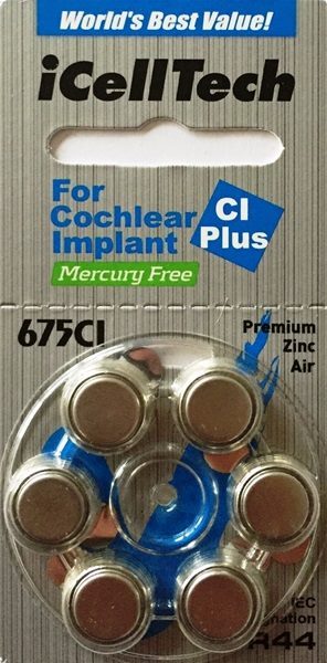 iCellTech 675CI Cochlear Implant Batteries x 60 Carousel 1