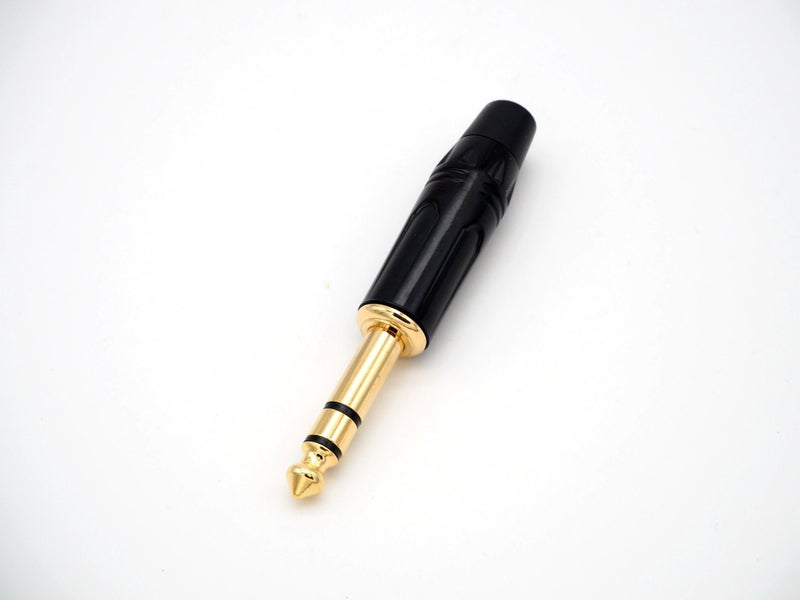 Gold Plated Metal 6.35mm/1/4'' TRS Stereo Jack Plug QT201G (PC-41) Carousel 1