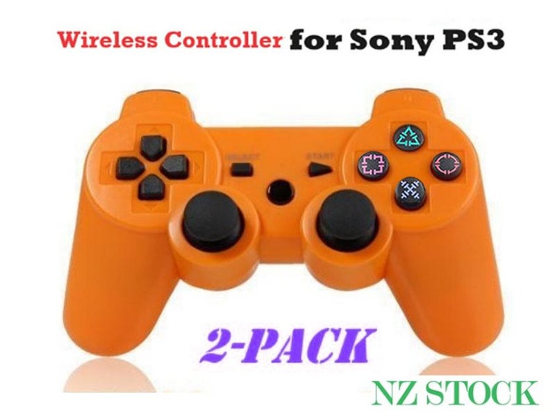 PS3 Wireless Controllers NEW_______ Orange “NEW Arrival 2-Pack Orange in NZ” Carousel 1