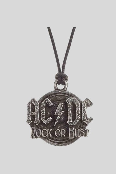 AC/DC Necklace Pendant Rock Or Bust logo new Official Alchemy Silver Carousel 2