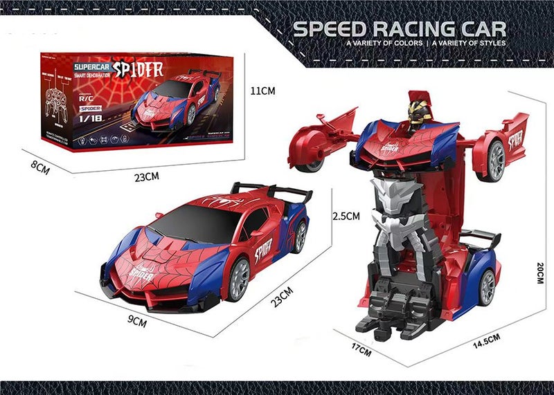 Remote Control Transforming Spider Car Toy for Kids & Collectors, Electric, Red Carousel 2