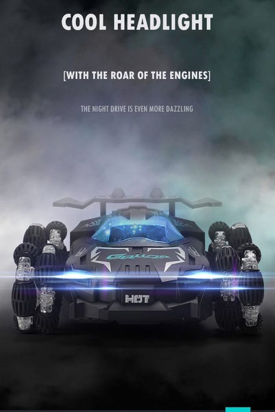 High-Speed Drift Racing Car, Dual Remote Control Electric Toy, Black Carousel 8