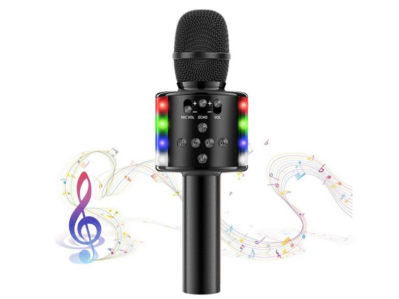 Wireless Bluetooth Karaoke Microphone Speaker Handheld Mic USB Player Black Carousel 1