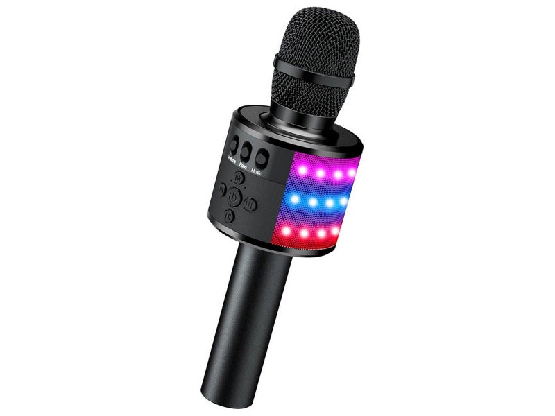 Wireless Bluetooth Karaoke Microphone Speaker Handheld Mic USB Player Black Carousel 7