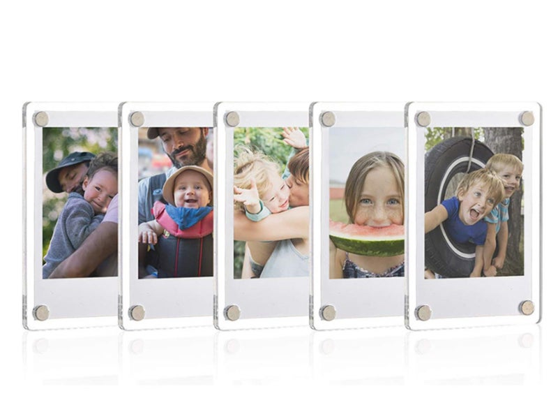 5Pcs Blank Clear Acrylic Fridge Magnet Frame Photo Picture Frame Carousel 1