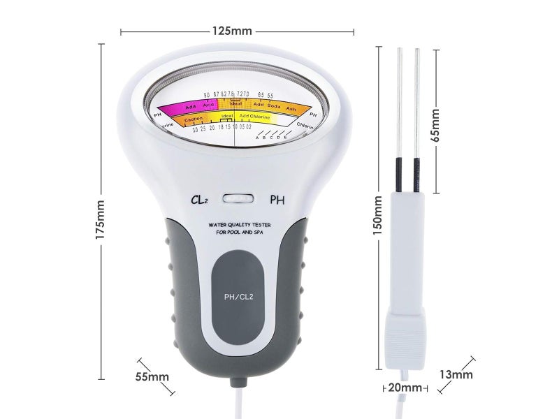 Water Quality Tester Swimming Pool Kit Digital PH Meter Chlorine Level Monitor Carousel 10
