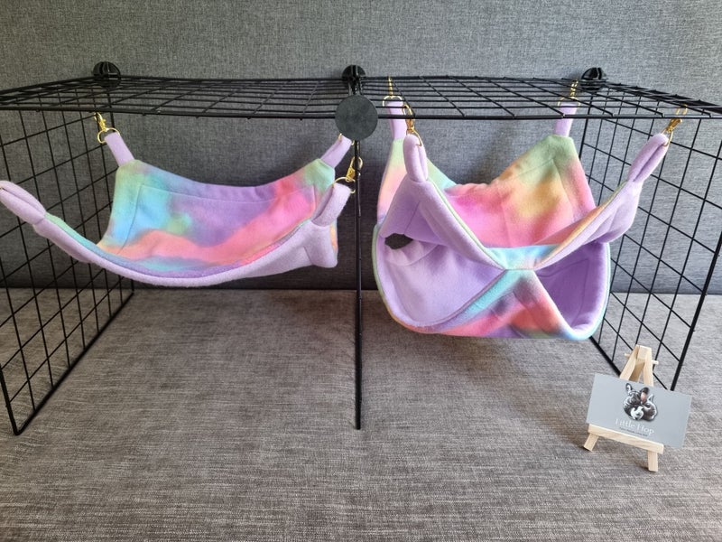 Set of 2 Hammocks for Guinea Pigs, Rats, Chinchillas, and Other Small Pets Carousel 1