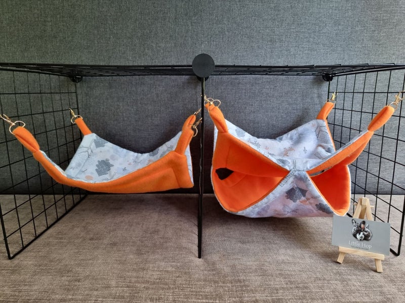 Set of 2 Hammocks for Guinea Pigs, Rats, Chinchillas, and Other Small Pets Carousel 2